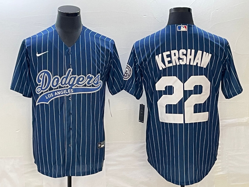 Men's Los Angeles Dodgers Clayton Kershaw #22 Blue Jersey Joint Edition
